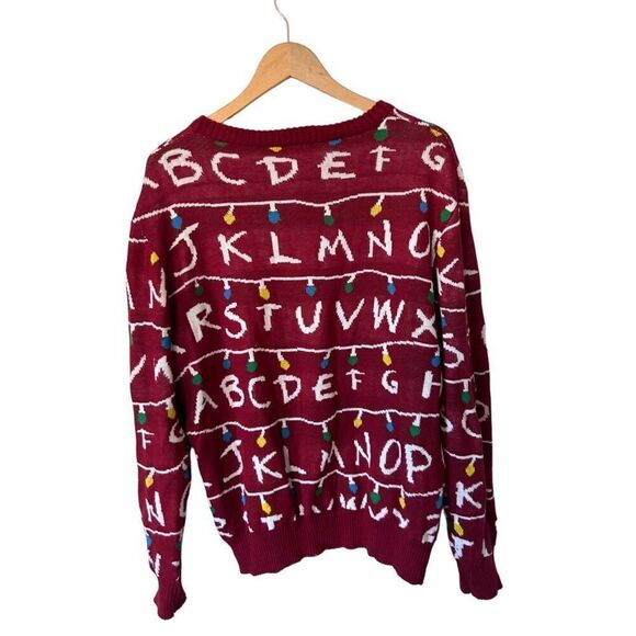 Stranger Things Alphabet Ugly Christmas Sweater Pullover Crewneck Size XL - Picture 7 of 10